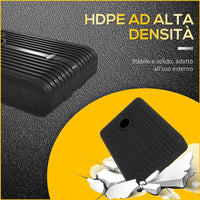 BASE OMBRELLONE GIARDINO RIEMPIBILE CON ACQUA E SABBIA 70-90 KG RUOTE E MANIGLIA IN HDPE 80X60 CM NERO