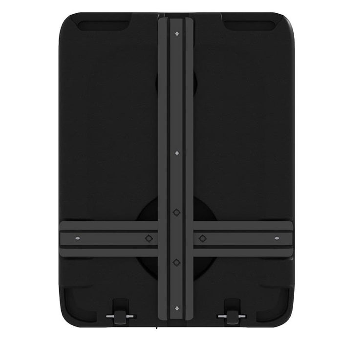 BASE OMBRELLONE GIARDINO RIEMPIBILE CON ACQUA E SABBIA 70-90 KG RUOTE E MANIGLIA IN HDPE 80X60 CM NERO