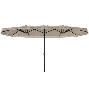 OMBRELLONE DOPPIO A 12 STECCHE CON MANOVELLA IN POLIESTERE E ACCIAIO 450X265X260 CM BIANCO CREMA