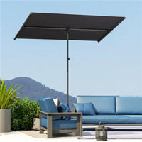 OMBRELLONE PER ESTERNI 1.5X2 M GIREVOLE A 180° IN POLIESTERE E ALLUMINIO 150X205X120-215 CM GRIGIO SCURO