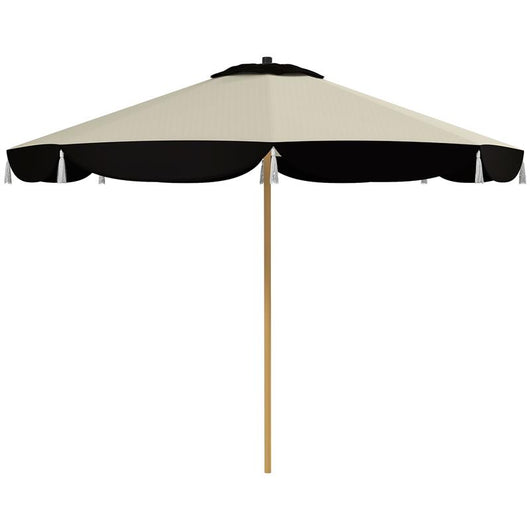 OMBRELLONE DA GIARDINO Ø 2.6 M CON COPERTURA UV50+ PRESA D'ARIA E 8 STECCHE BEIGE