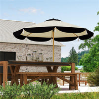 OMBRELLONE DA GIARDINO Ø 2.6 M CON COPERTURA UV50+ PRESA D'ARIA E 8 STECCHE BEIGE