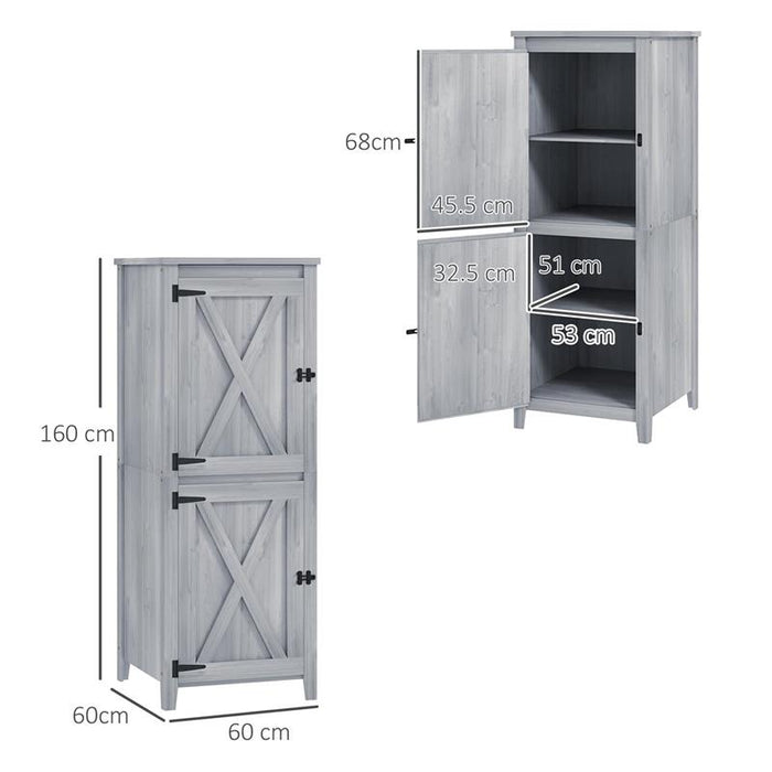 CAPANNO DA GIARDINO PORTA ATTREZZI CON 2 ARMADIETTI ANTE CON BLOCCO E RIPIANI RIMOVIBILI GRIGIO