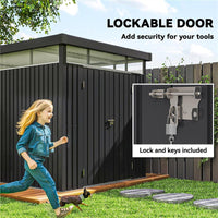 CAPANNO DA GIARDINO CON LUCERNARIO IN ACRILICO E FORI DI DRENAGGIO IN ACCIAIO 200X258X201 CM GRIGIO SCURO