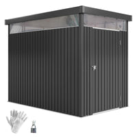 CAPANNO DA GIARDINO CON LUCERNARIO IN ACRILICO E FORI DI DRENAGGIO IN ACCIAIO 162X259X201 CM GRIGIO SCURO