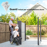 CAPANNO DA GIARDINO CON LUCERNARIO IN ACRILICO E FORI DI DRENAGGIO IN ACCIAIO 162X259X201 CM GRIGIO SCURO