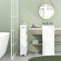 CARRELLO DA CUCINA E BAGNO SALVASPAZIO A 3 LIVELLI CON BARRE LATERALI E RUOTE CON FRENI BIANCO 45X15X80 CM