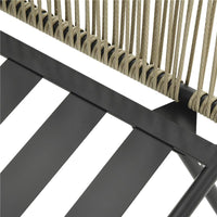 SET DA ESTERNO CON TAVOLINO IN VETRO E 2 SEDIE DA GIARDINO IN RATTAN STILE BOHO CAFFÉ