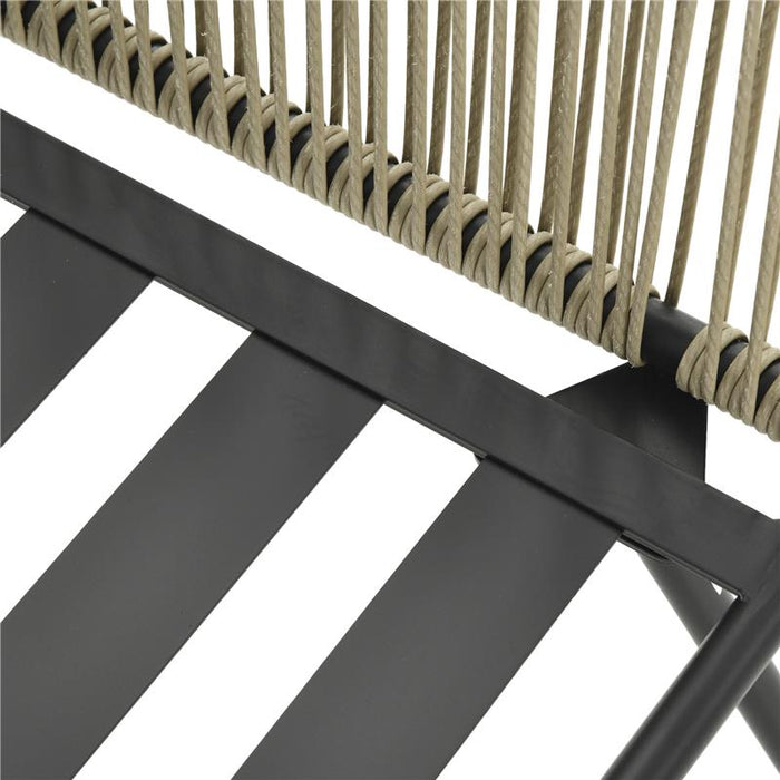 SET DA ESTERNO CON TAVOLINO IN VETRO E 2 SEDIE DA GIARDINO IN RATTAN STILE BOHO CAFFÉ