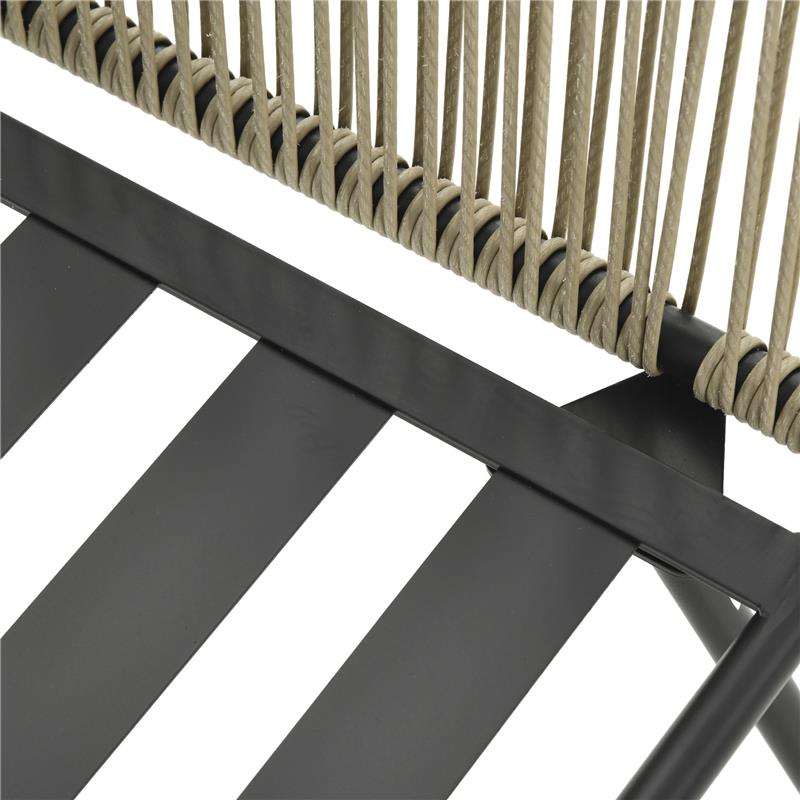 SET DA ESTERNO CON TAVOLINO IN VETRO E 2 SEDIE DA GIARDINO IN RATTAN STILE BOHO CAFFÉ