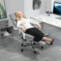 SEDIA DA UFFICIO MASSAGGIANTE E RISCALDATA CON SCHIENALE RECLINABILE E POGGIAPIEDI ESTRAIBILE GRIGIO