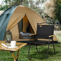 SEDIA PER ESTERNI PIEGHEVOLE CON BRACCIOLI SEDUTA IN TESSUTO OXFORD E ACCIAIO NERO