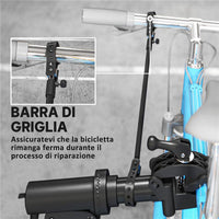 CAVALLETTO BICI PER MANUTENZIONE CON ALTEZZA REGOLABILE GIREVOLE A 360° PIEGHEVOLE MASSIMO 40 KG NERO