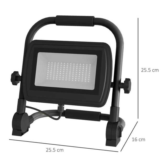 FARETTO LED DA LAVORO DA 6500K CON TESTA GIREVOLE E SUPPORTO IN ALLUMINIO E METALLO 25.5X16X25.5 CM NERO