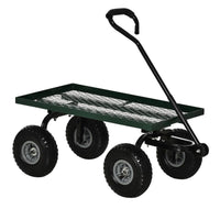 CARRELLO DA GIARDINO IN ACCIAIO CON CAPACITÀ 150 KG E MANIGLIA RIVESTITA 94X48.5X100 CM NERO E VERDE