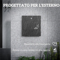 CASSETTA POSTALE A MURO IN METALLO CON FINESTRELLA E SERRATURA 30X8.5X32.5 CM GRIGIO CARBONE