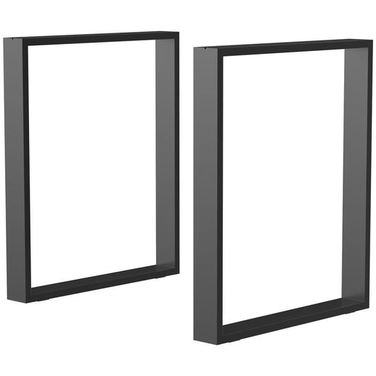 SET 2 GAMBE PER TAVOLO RETTANGOLARI STILE INDUSTRIALE IN ACCIAIO CAPACITÀ 60 KG 60X8X72 CM NERO