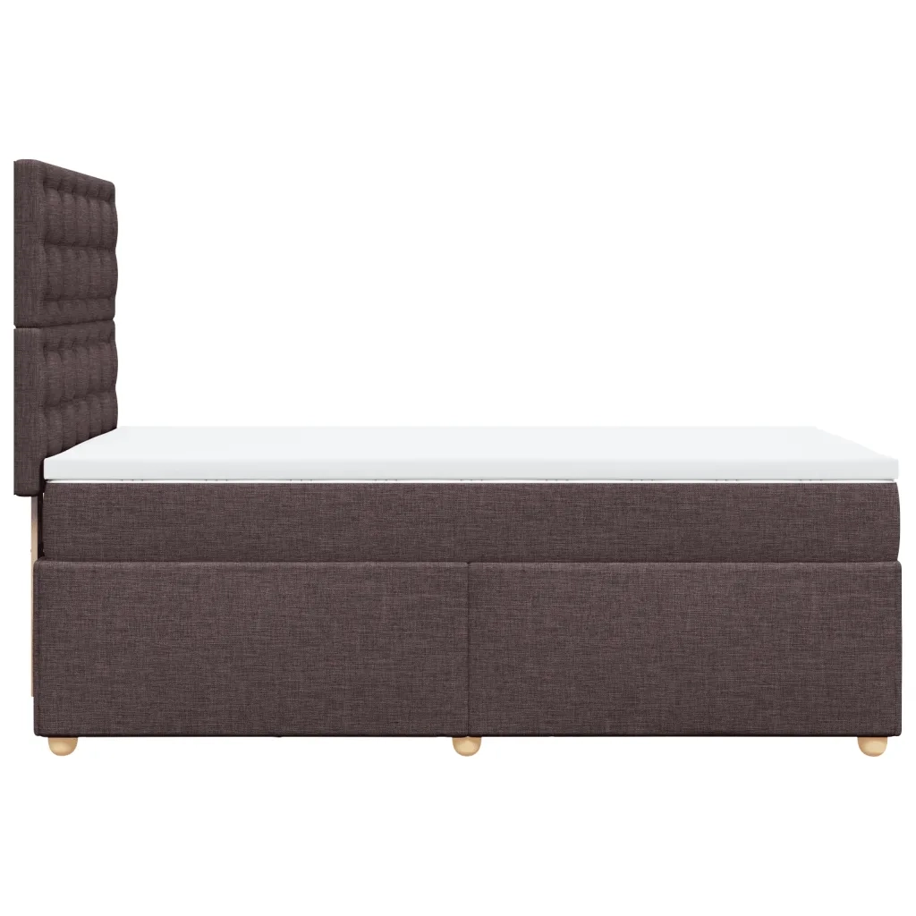 Giroletto a Molle con Materasso Marrone Scuro 90x200 cm Tessuto