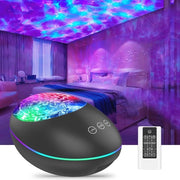 Proiettore di Stelle con Onda Marina LED e Musica - Lampada da Notte per Bambini e Adulti