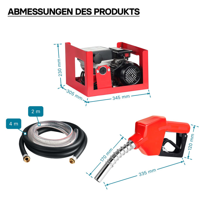 Distributore diesel gasolio con pompa autoadescante 230V/750W 80 l/min e pistola