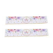 Trade Shop - Set 24 Stickers Unicorno Oro Con Scritta Happy Birthday Auguri Adesivi Bimbo Bimba Festa -
