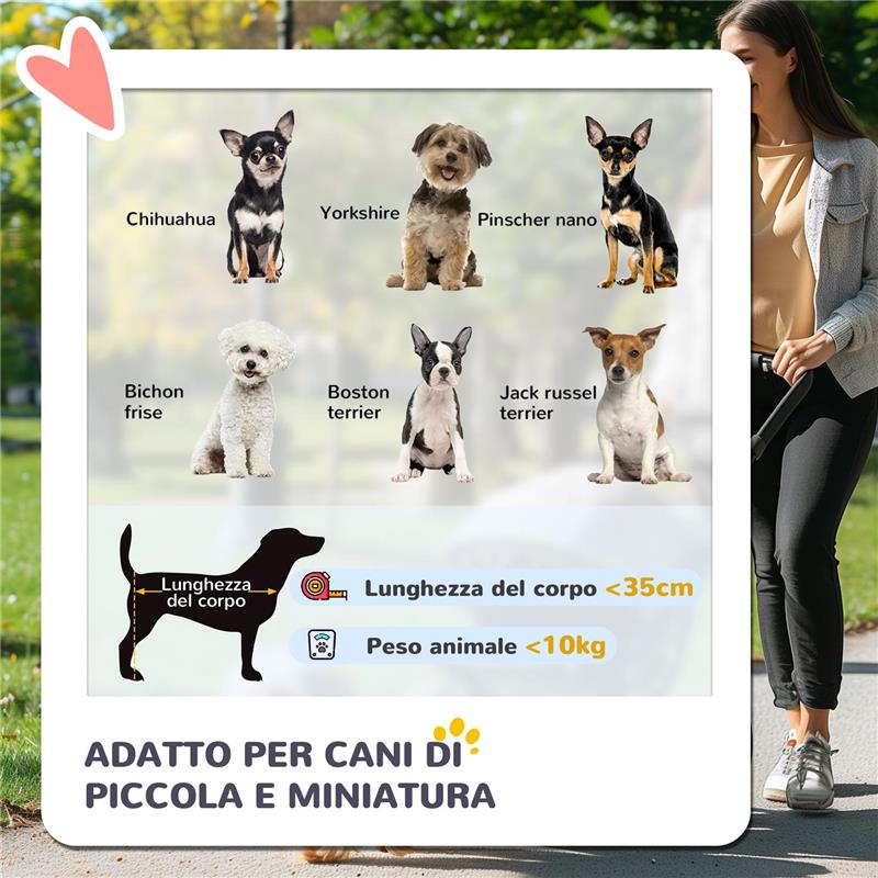 PASSEGGINO PER CANI CONVERTIBILE CON 2 GUINZAGLI E CUSCINO IN ACCIAIO E POLIESTERE, 82X49.5X98 CM ROSSO E NERO