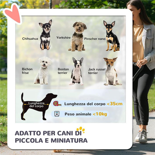 PASSEGGINO PER CANI CONVERTIBILE CON 2 GUINZAGLI E CUSCINO IN ACCIAIO E POLIESTERE, 82X49.5X98 CM ROSSO E NERO