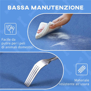 CUCCIA LETTINO PER CANI RIALZATO PIEGHEVOLE PER INTERNO ED ESTERNO IN METALLO E TESSUTO OXFORD, 76X61X18 CM, BLU