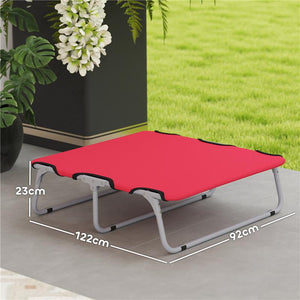 BRANDINA PER CANI PICCOLI PIEGHEVOLE PER INTERNO ED ESTERNO METALLO E TESSUTO OXFORD 71X58X20 CM ROSSO