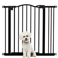 CANCELLETTO PER CANI ESTENSIBILE CON 2 BLOCCHI E CHIUSURA AUTOMATICA IN METALLO E PLASTICA 74-87X78 CM NERO