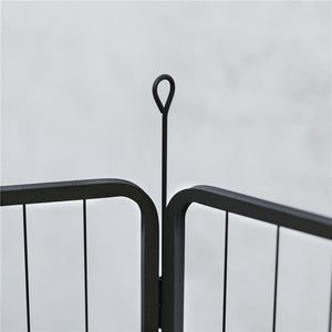 RECINTO PER CANI A 6 PANNELLI MODULABILI PIEGHEVOLE CON PORTA IN ACCIAIO, ALTEZZA 80 CM, NERO