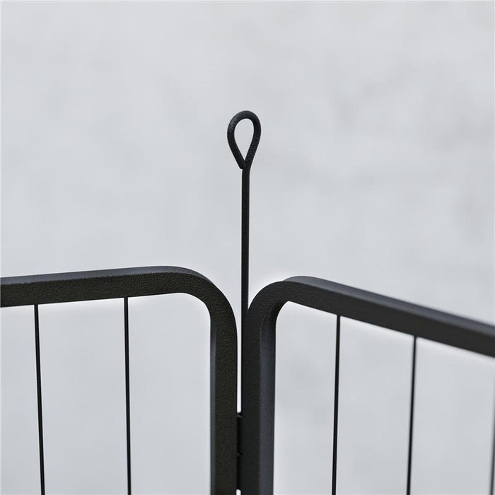 RECINTO PER CANI A 6 PANNELLI MODULABILI PIEGHEVOLE CON PORTA IN ACCIAIO, ALTEZZA 80 CM, NERO