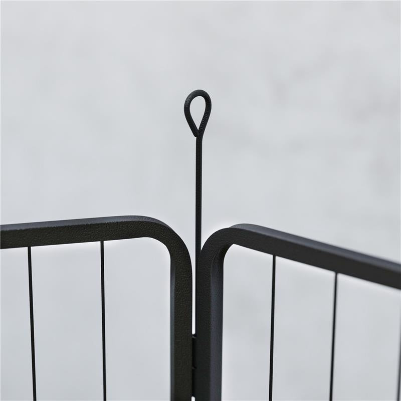 RECINTO PER CANI A 6 PANNELLI MODULABILI PIEGHEVOLE CON PORTA IN ACCIAIO, ALTEZZA 80 CM, NERO