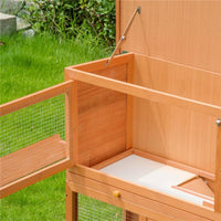 CONIGLIERA DA ESTERNO IN LEGNO CON CASETTA E RECINTO A 2 PIANI 122X48X100 CM