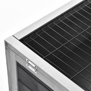 CONIGLIERA IN LEGNO CON 4 RUOTE CASETTA PER CONIGLI E RAMPA 90X53X59 MCM GRIGIO