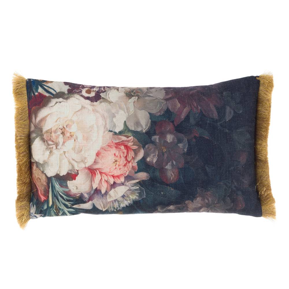 Cuscino Shabby Chic Rettangolare con Frange Floreale Blanc Mariclò