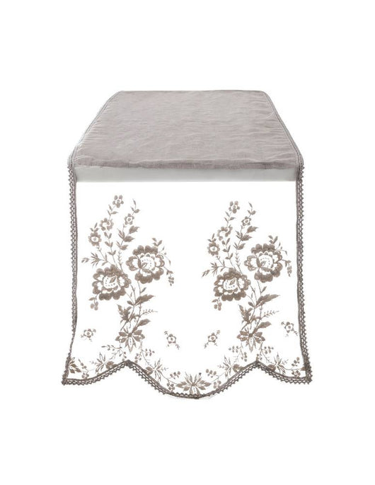 Runner Centrotavola con Ricami Floreali Shabby Chic Dentelle Blanc Mariclò