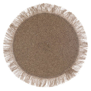 Tovaglietta Sottopiatto in Juta con Frange Blanc Mariclò Colore: Beige