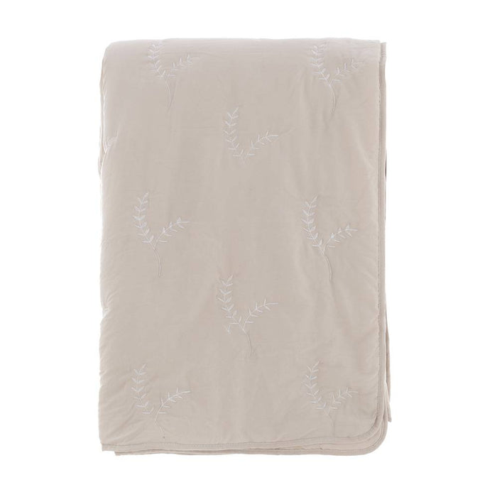 Trapunta Matrimoniale con Ricamo Provenzale Le Moisson Blanc Mariclò Colore: Beige