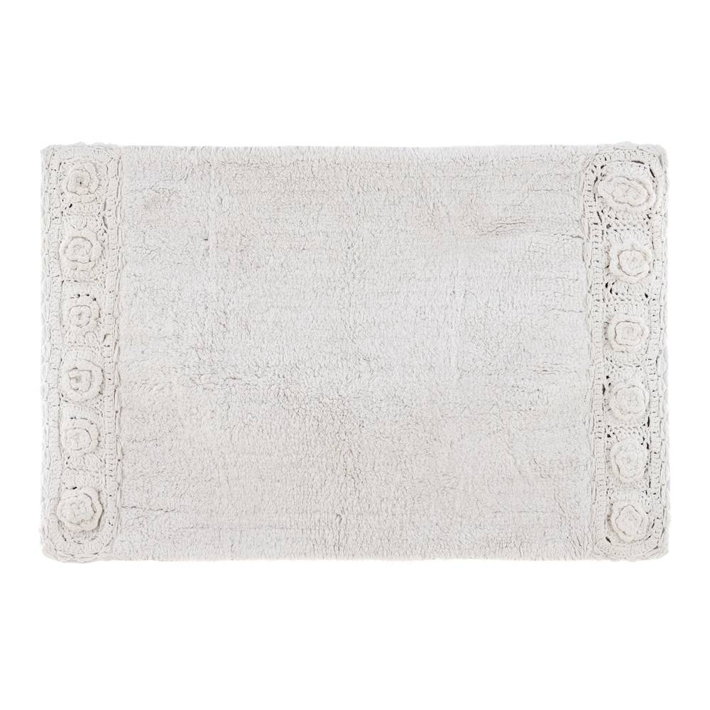Tappeto da Bagno con Crochet Shabby Chic 50 x 80 Romance Blanc Mariclò Formato: 50 x 80 cm