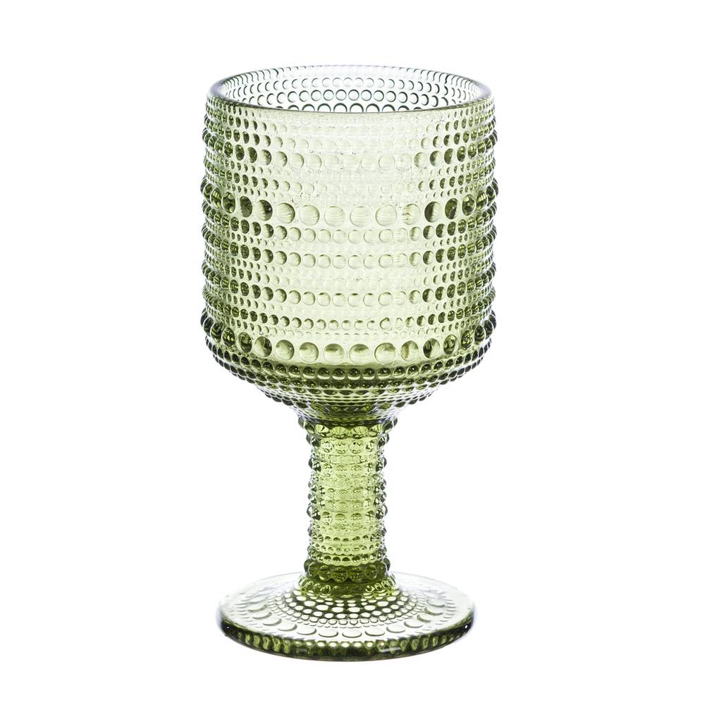 Calici di Vino Verde Shabby Chic Texture a Bolle Set 6 Pz Blanc Mariclò