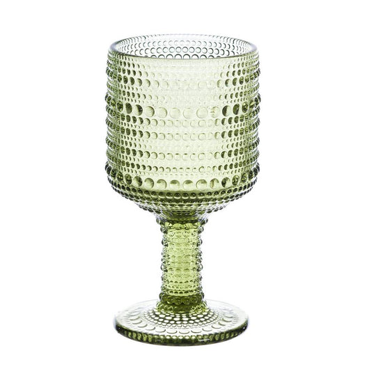 Calici di Vino Verde Shabby Chic Texture a Bolle Set 6 Pz Blanc Mariclò