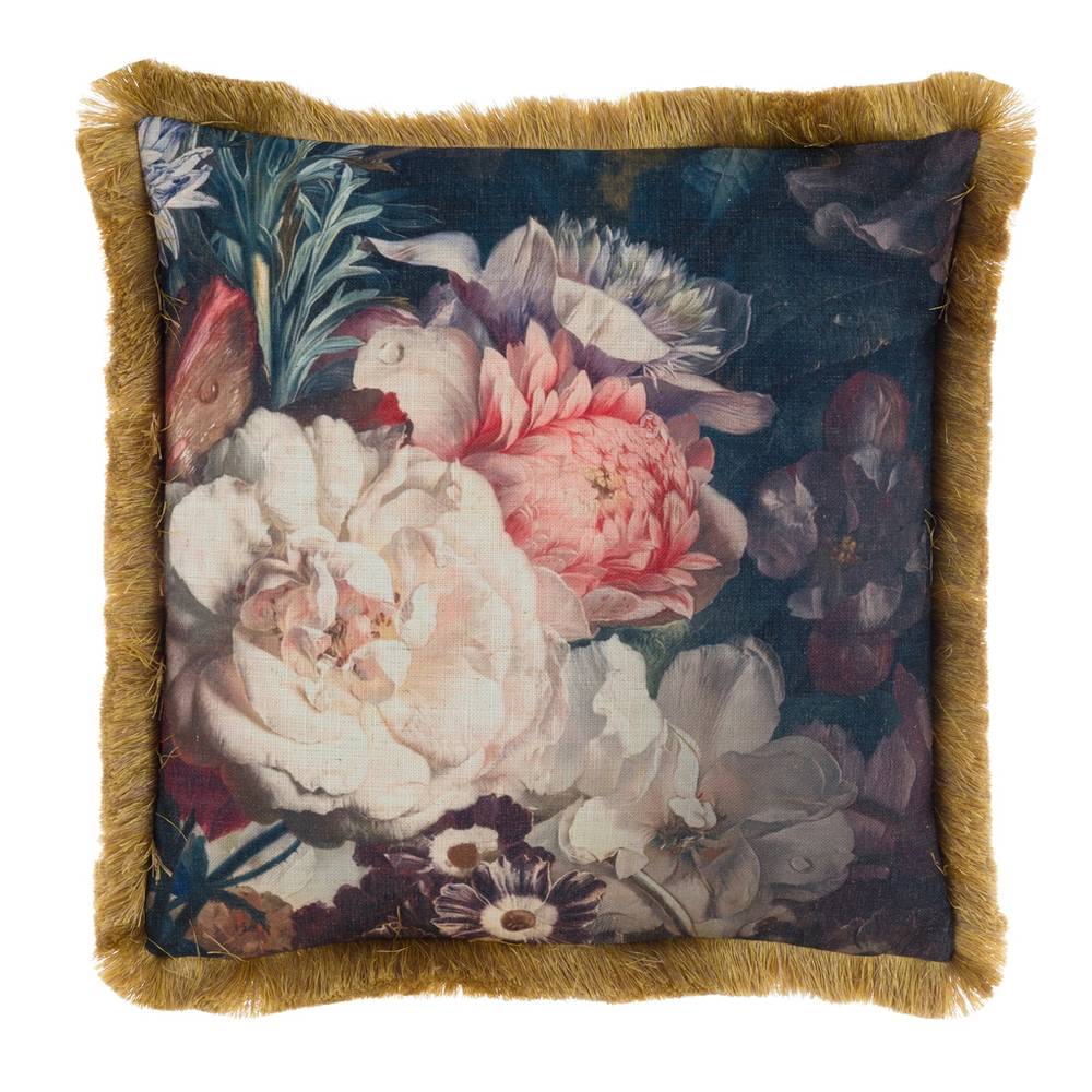 Cuscino Shabby Chic Quadrato con Frange Floreale Blanc Mariclò