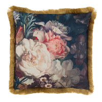 Cuscino Shabby Chic Quadrato con Frange Floreale Blanc Mariclò