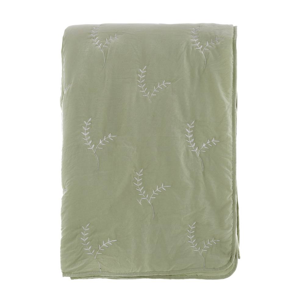 Trapunta Matrimoniale con Ricamo Provenzale Le Moisson Blanc Mariclò Colore: Verde