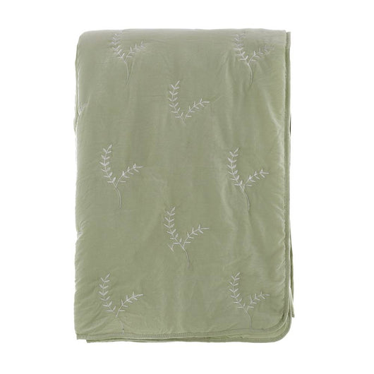 Trapunta Matrimoniale con Ricamo Provenzale Le Moisson Blanc Mariclò Colore: Verde