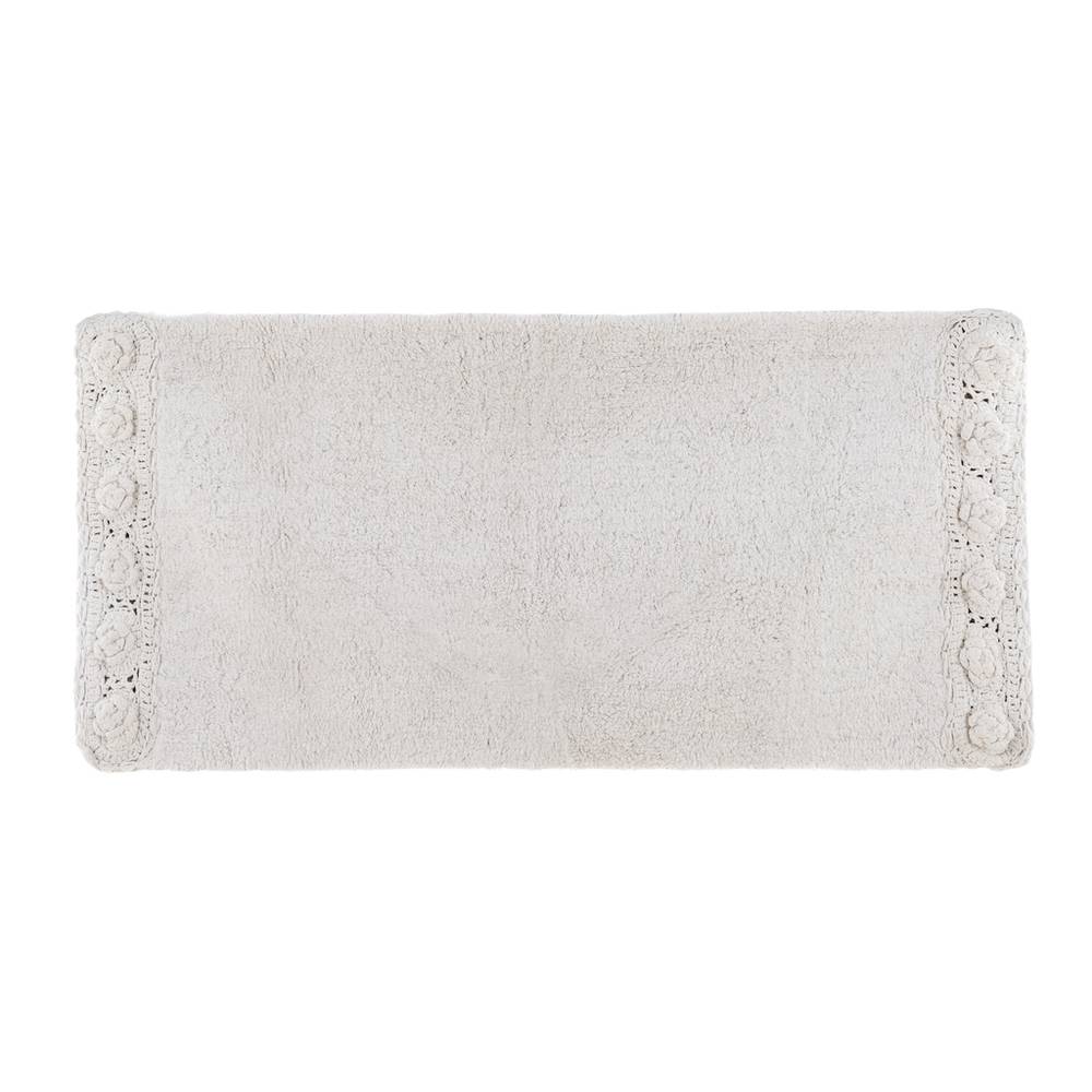 Tappeto da Bagno con Crochet Shabby Chic 50 x 80 Romance Blanc Mariclò Formato: 50 x 110 cm