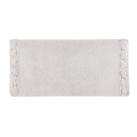 Tappeto da Bagno con Crochet Shabby Chic 50 x 80 Romance Blanc Mariclò Formato: 50 x 110 cm