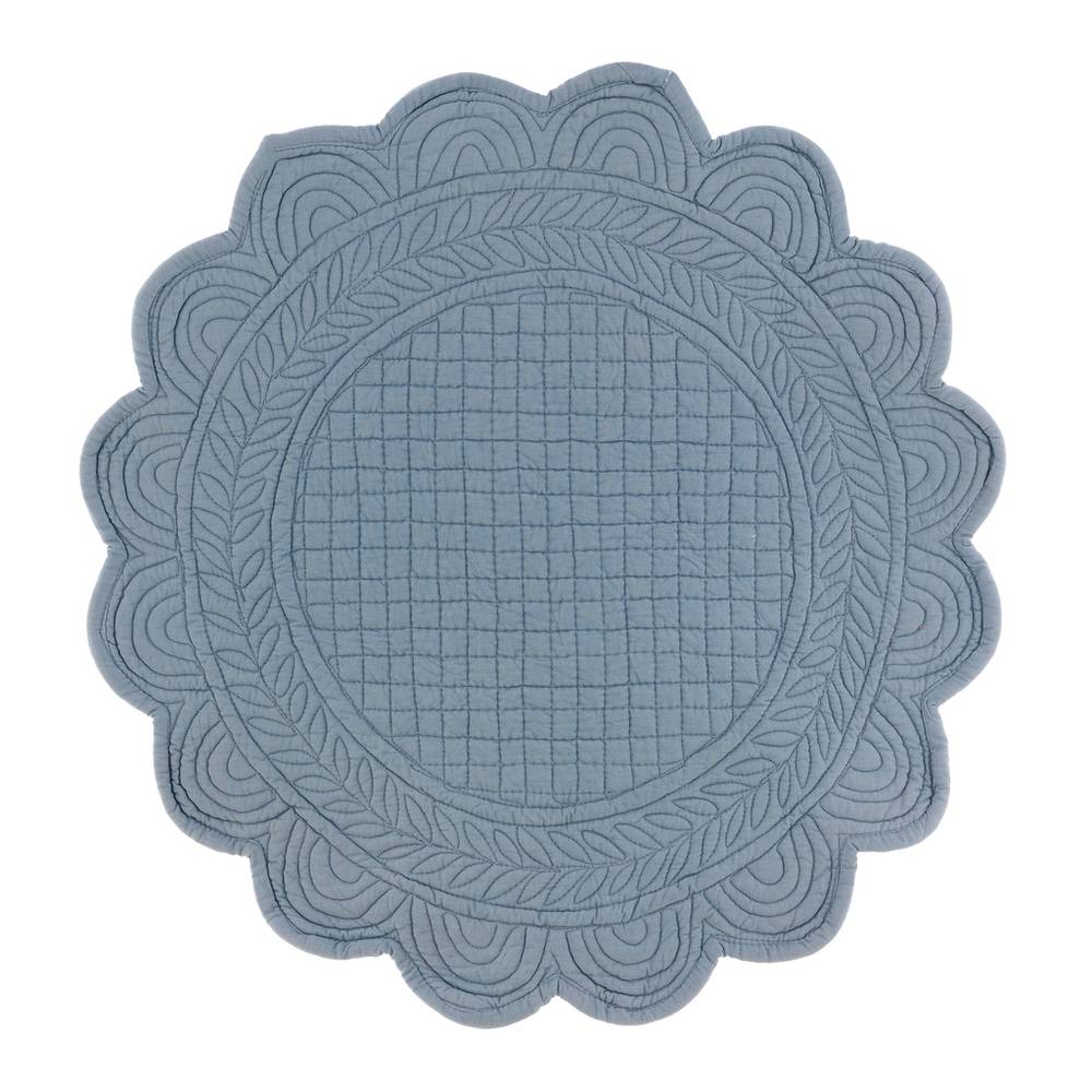 Tovaglietta Sottopiatto Trapuntata Shabby Chic Tonda Blanc Mariclò Colore: Celeste