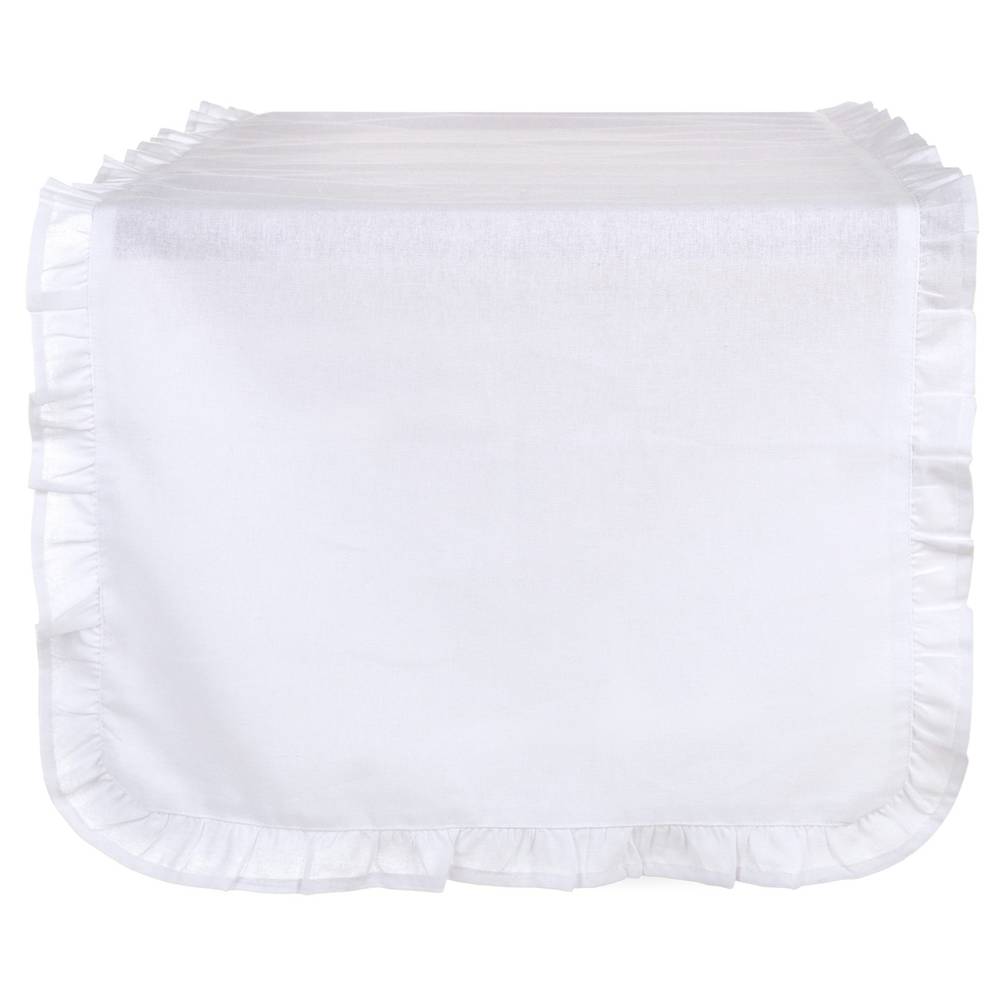 Runner da Tavola con Gale stile Shabby Chic 45 x 140 Blanc Mariclò Colore: Bianco